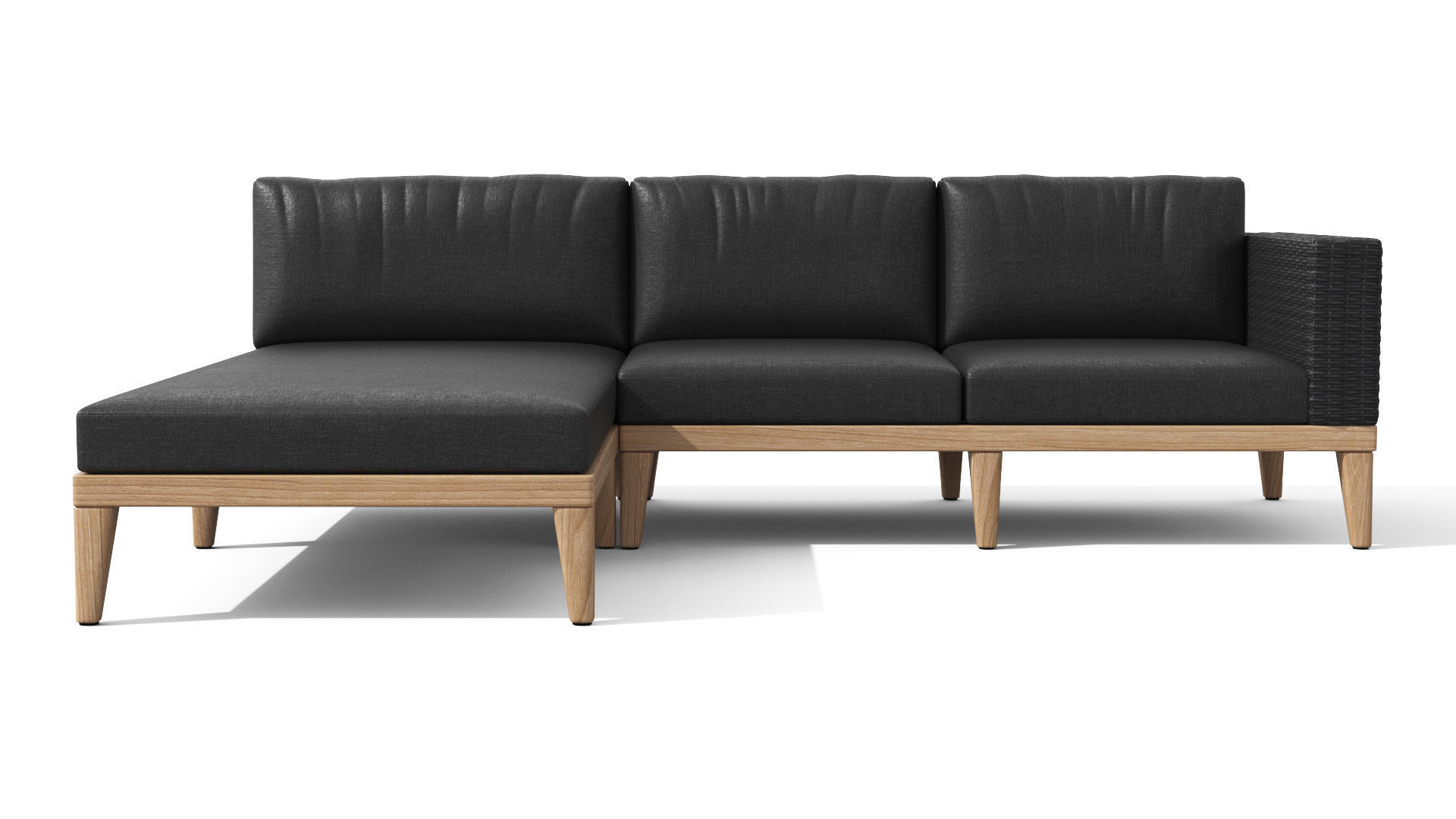 Urba Slate Gray Sectional Sofa Low-poly 3D model_2