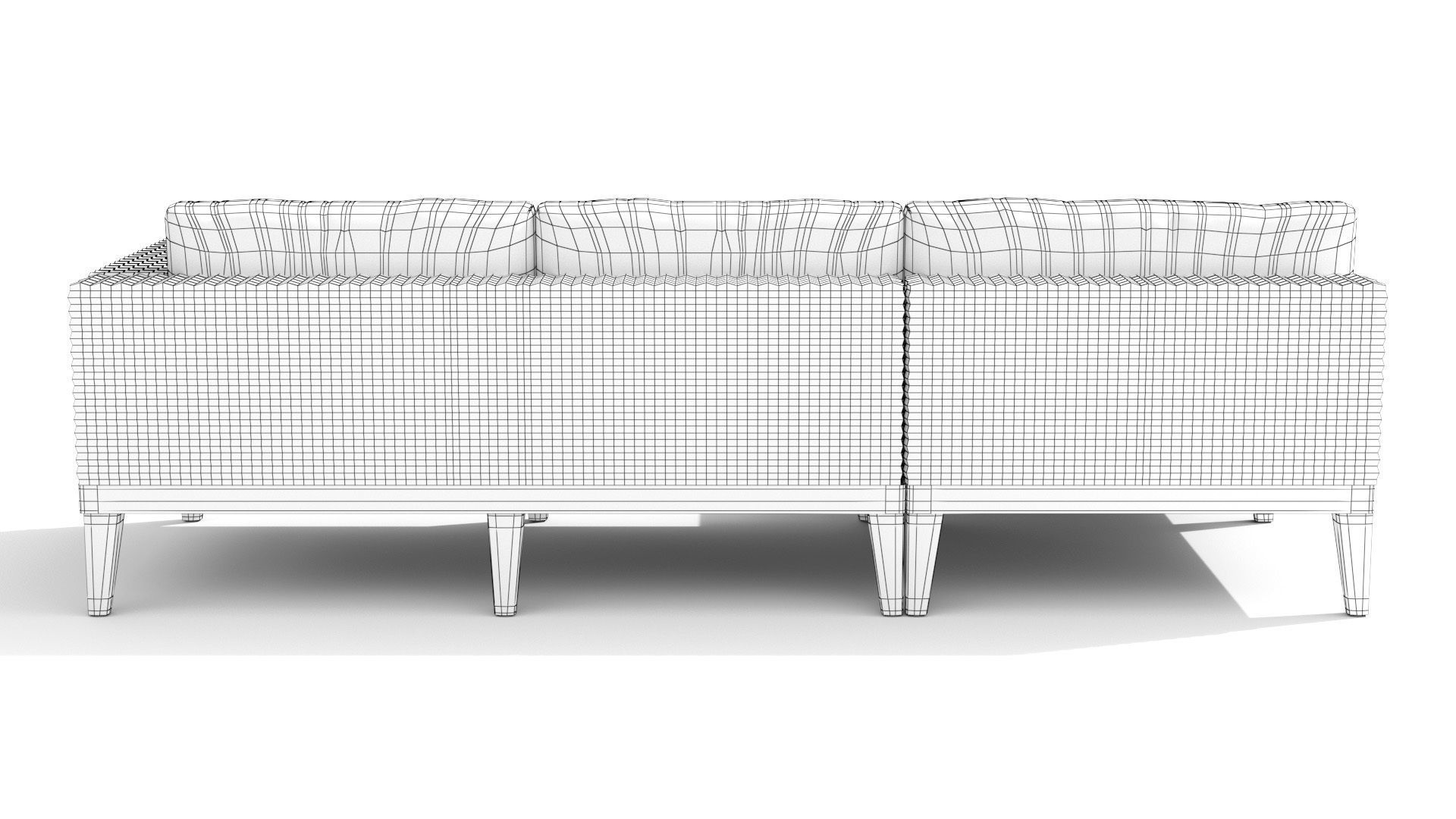 Urba Slate Gray Sectional Sofa Low-poly 3D model_14