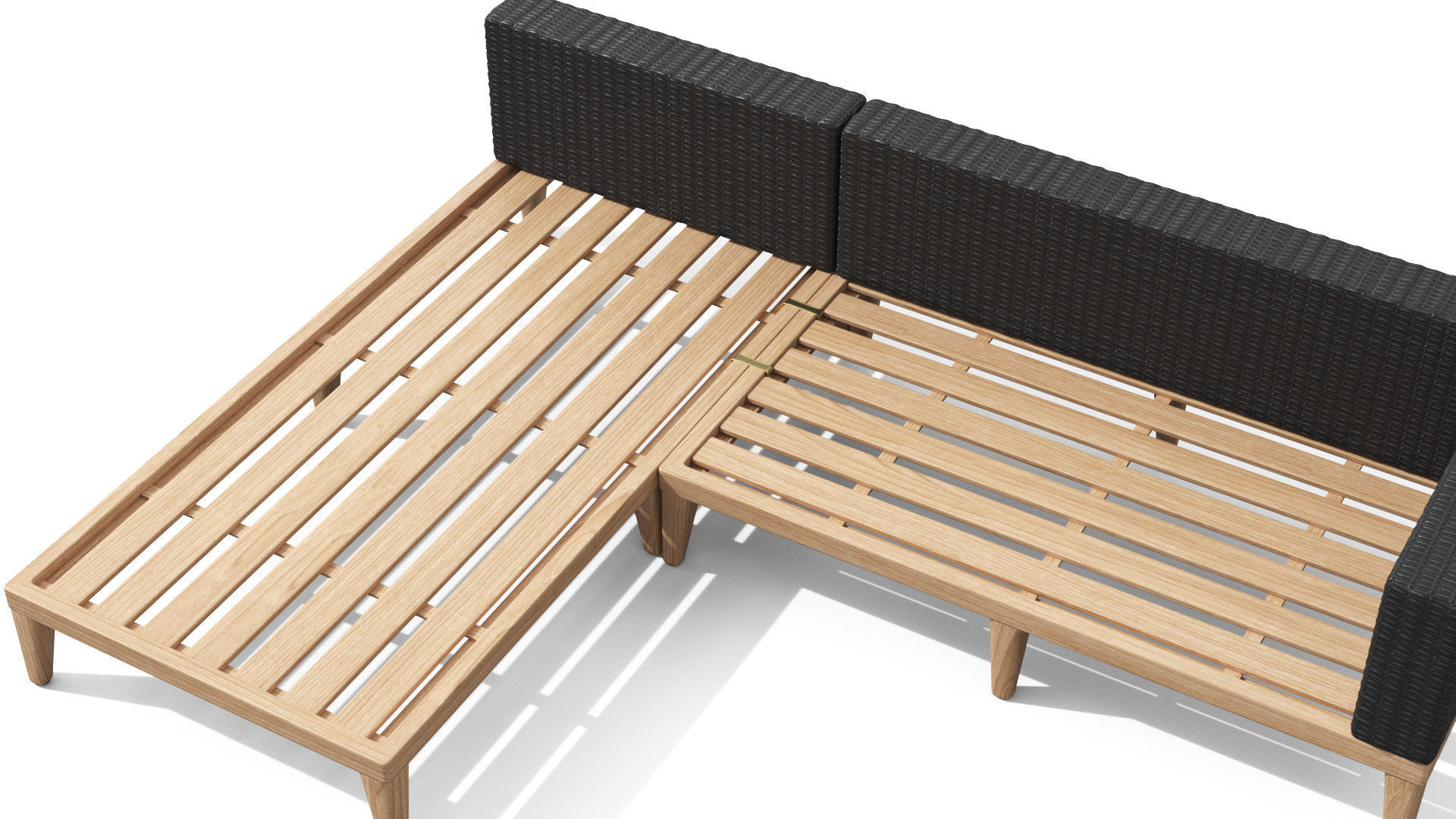 Urba Slate Gray Sectional Sofa Low-poly 3D model_5