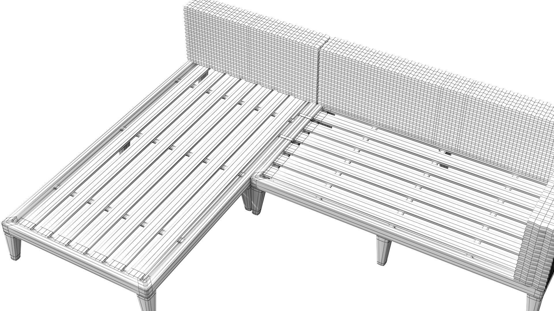 Urba Slate Gray Sectional Sofa Low-poly 3D model_16