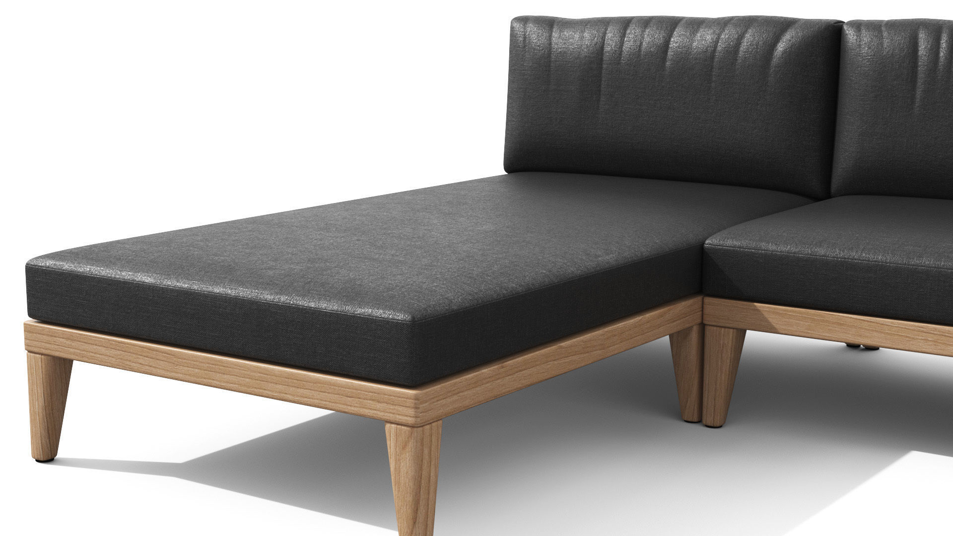 Urba Slate Gray Sectional Sofa Low-poly 3D model_10