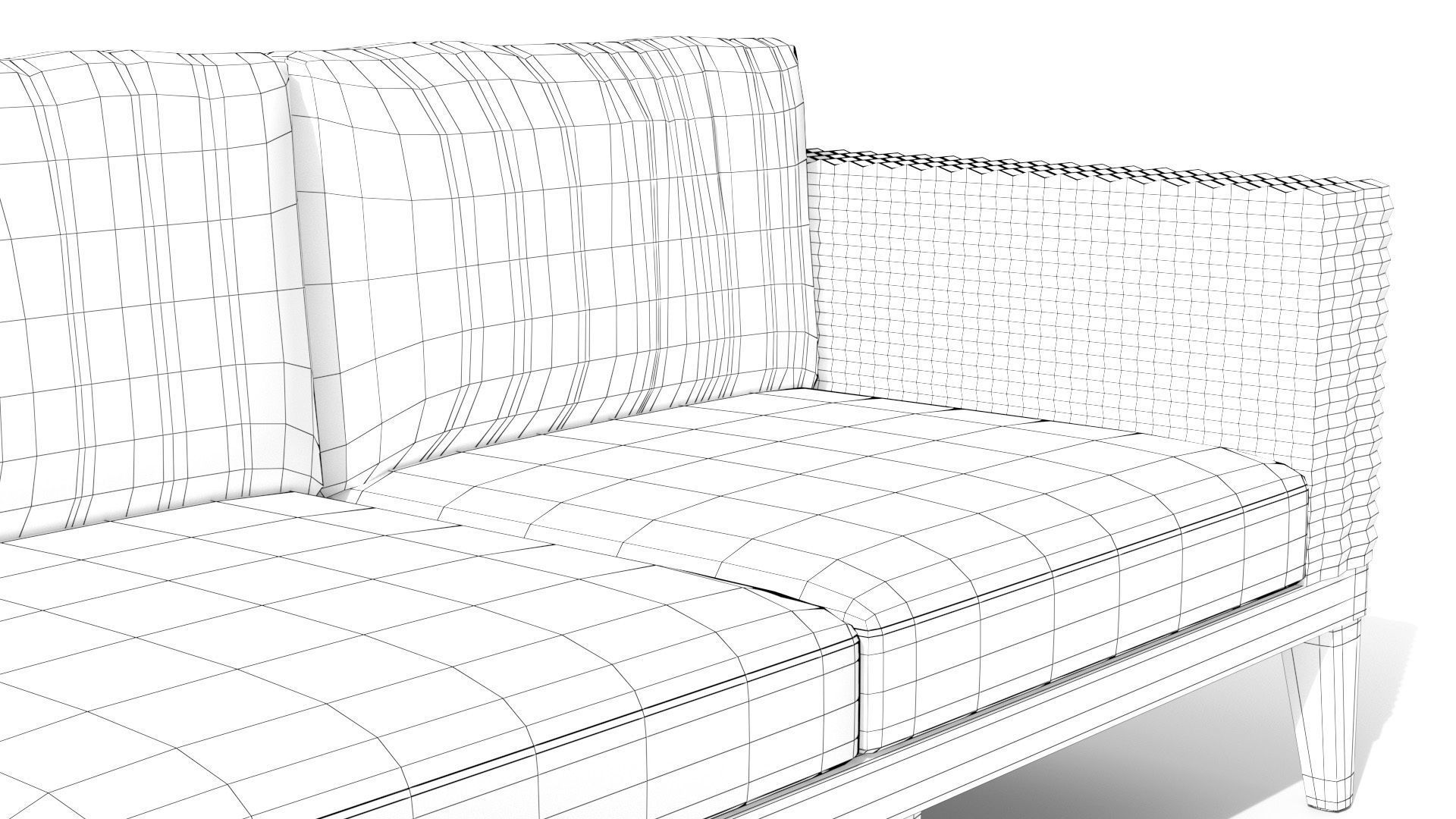 Urba Slate Gray Sectional Sofa Low-poly 3D model_12