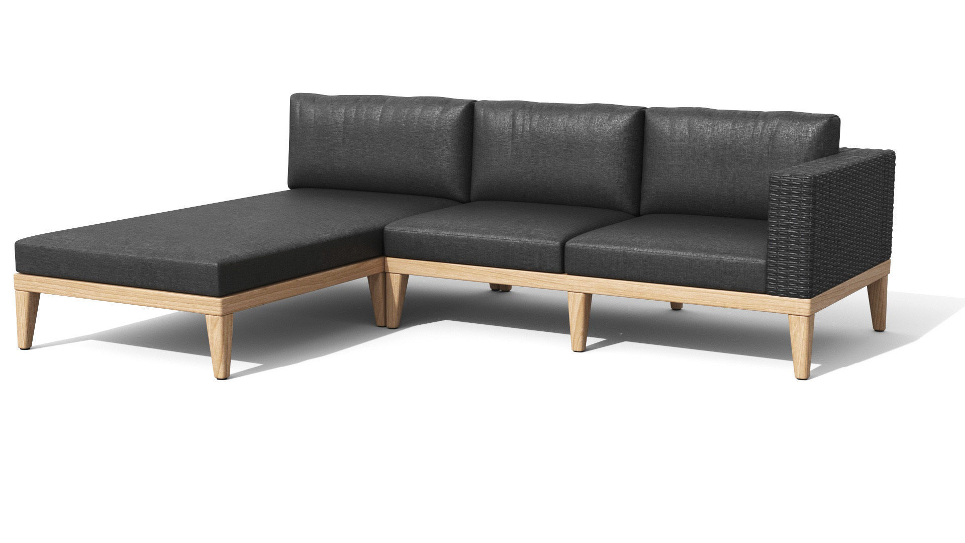 Urba Slate Gray Sectional Sofa Low-poly 3D model_33