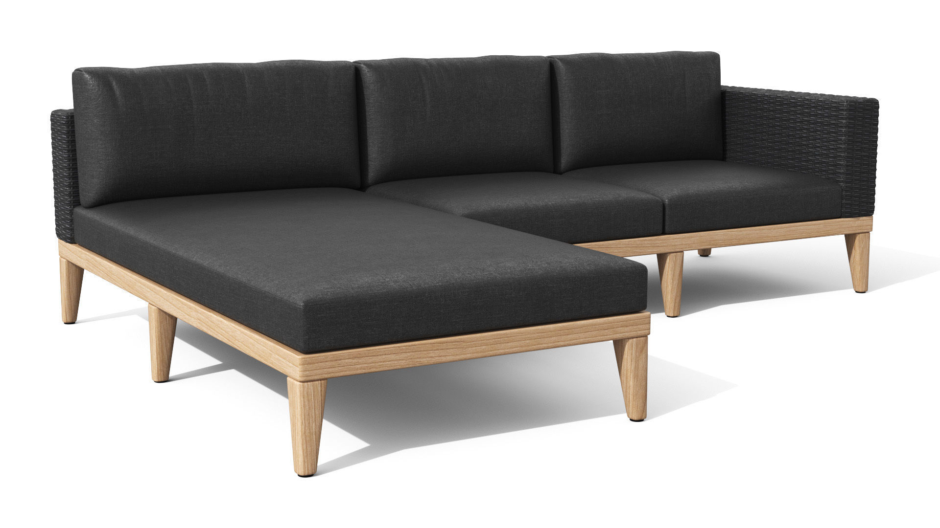 Urba Slate Gray Sectional Sofa Low-poly 3D model_3