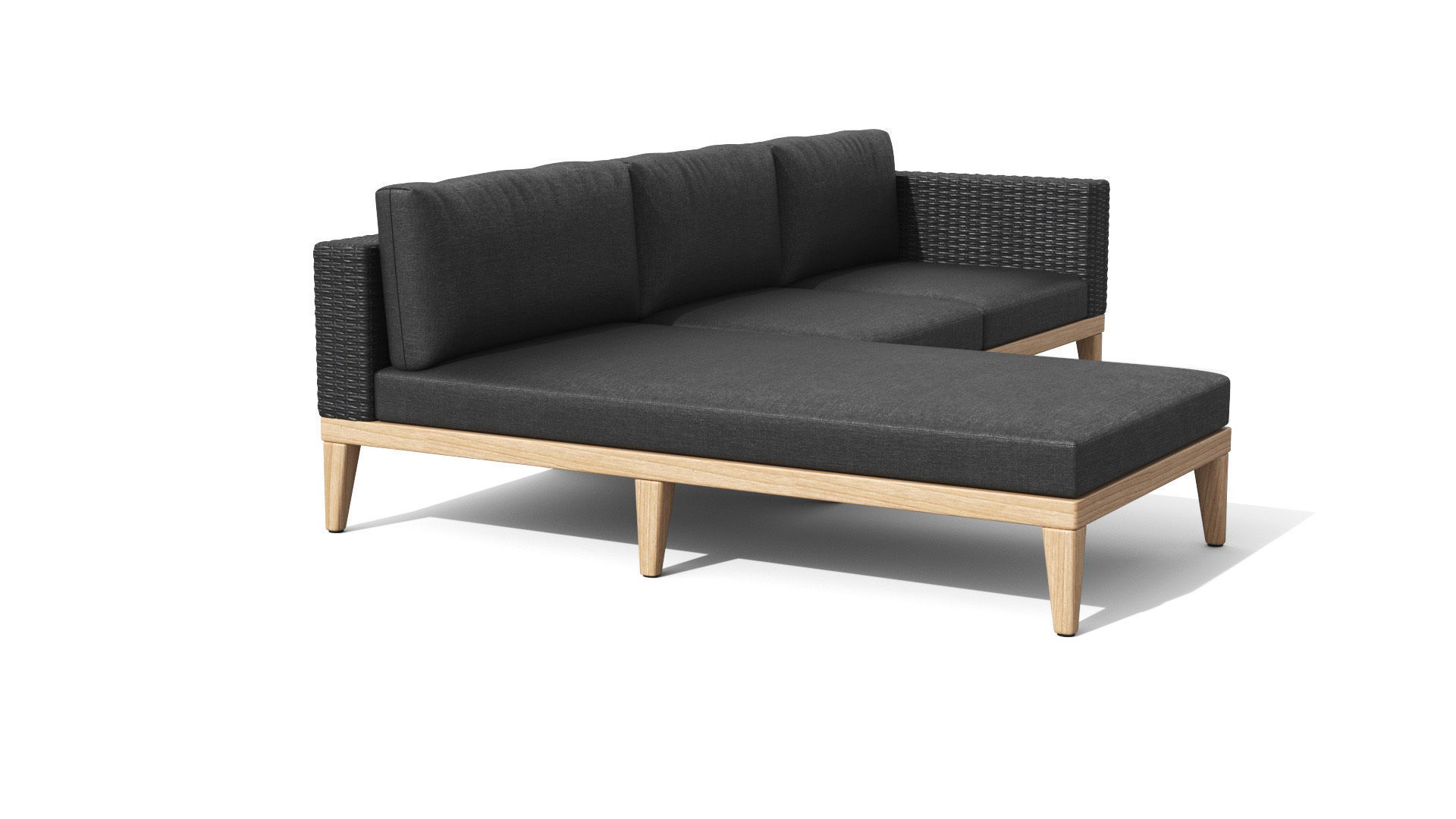 Urba Slate Gray Sectional Sofa Low-poly 3D model_24