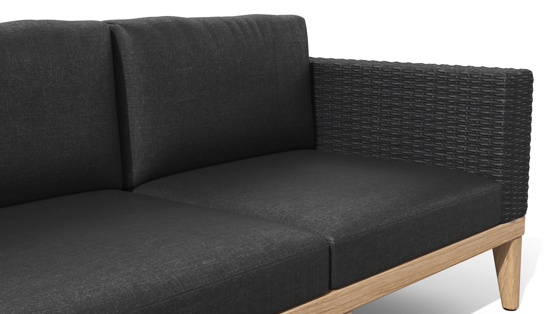 Urba Slate Gray Sectional Sofa Low-poly 3D model_9