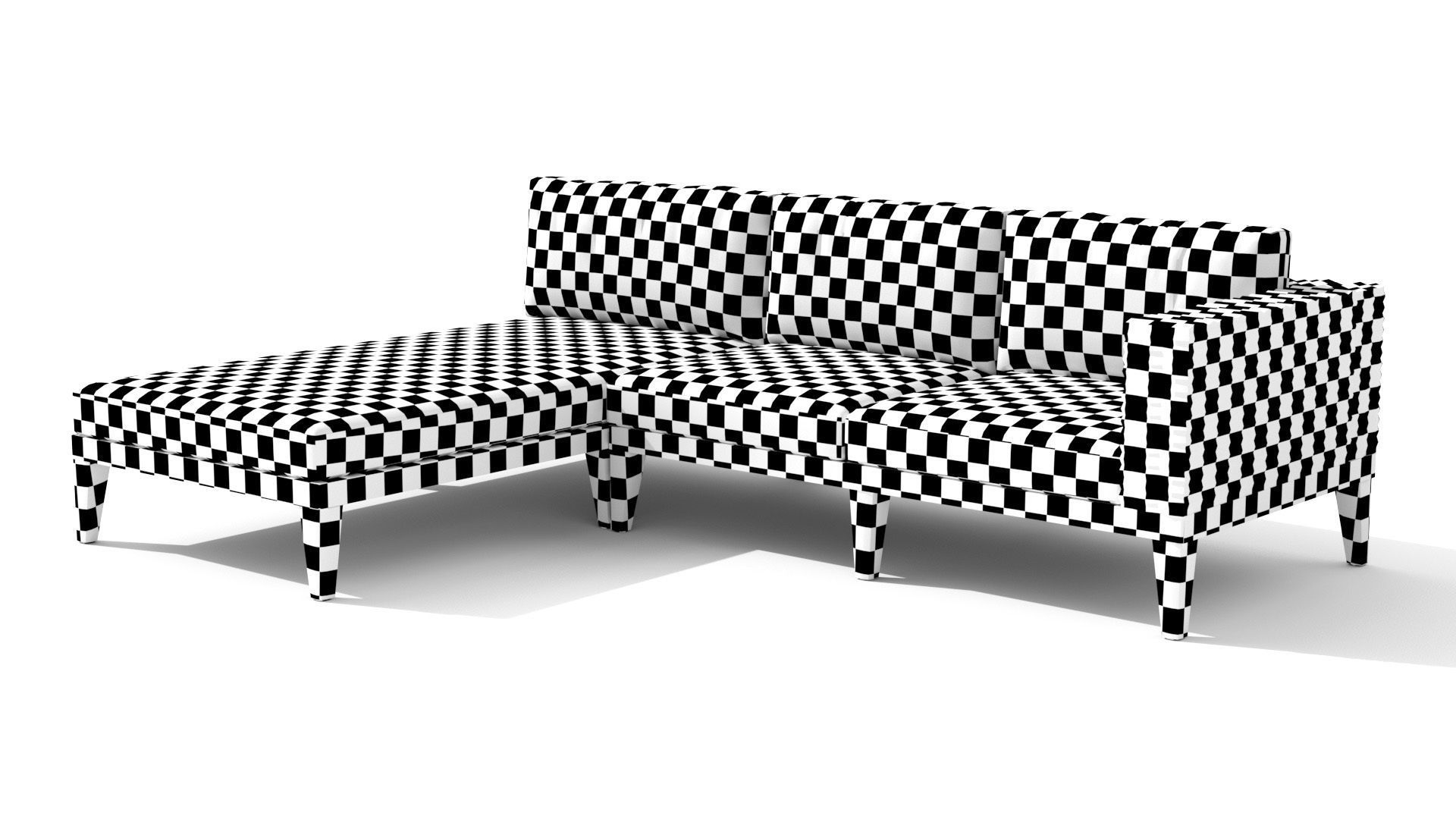 Urba Slate Gray Sectional Sofa Low-poly 3D model_21