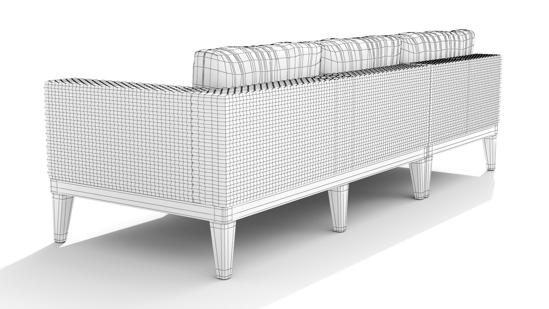 Urba Slate Gray Sectional Sofa Low-poly 3D model_15