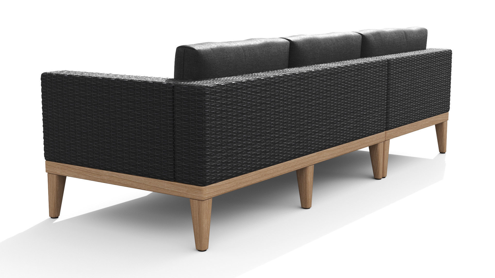 Urba Slate Gray Sectional Sofa Low-poly 3D model_6