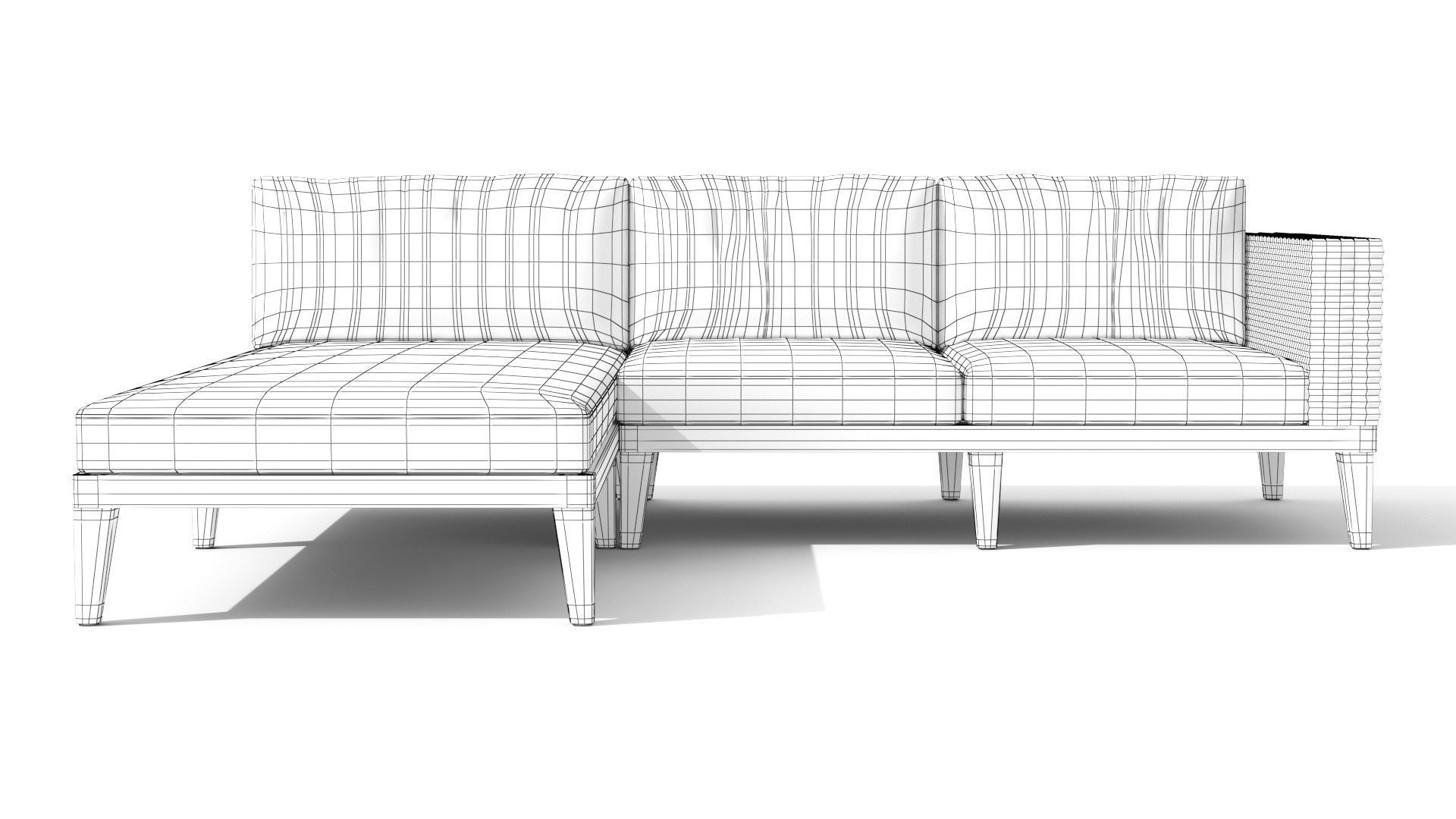 Urba Slate Gray Sectional Sofa Low-poly 3D model_19