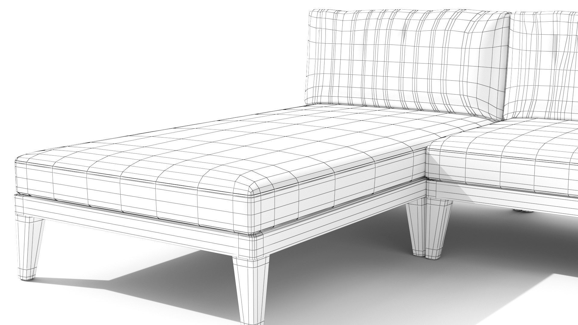 Urba Slate Gray Sectional Sofa Low-poly 3D model_11