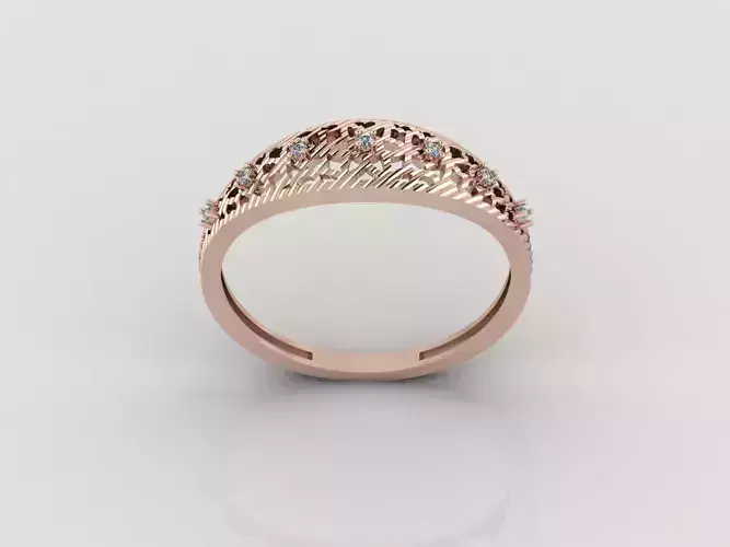 Women Ring Fancy Rings With Stone STL 3DM Render Printable