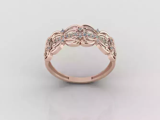 Women Ring Fancy Rings With Stone STL 3DM Render Printable