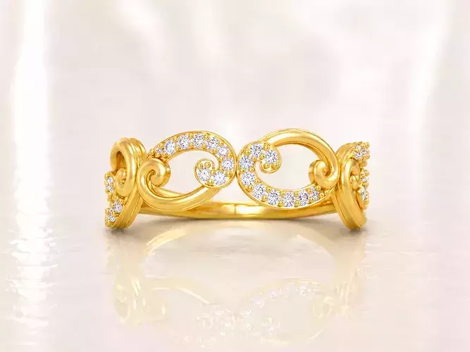 Women Ring Fancy Rings With Stone STL 3DM Render Printable