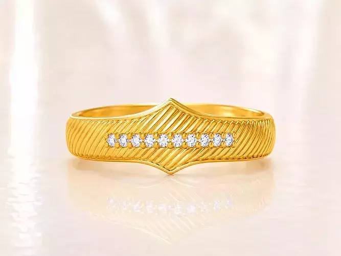 Women Ring Fancy Rings With Stone STL 3DM Render Printable