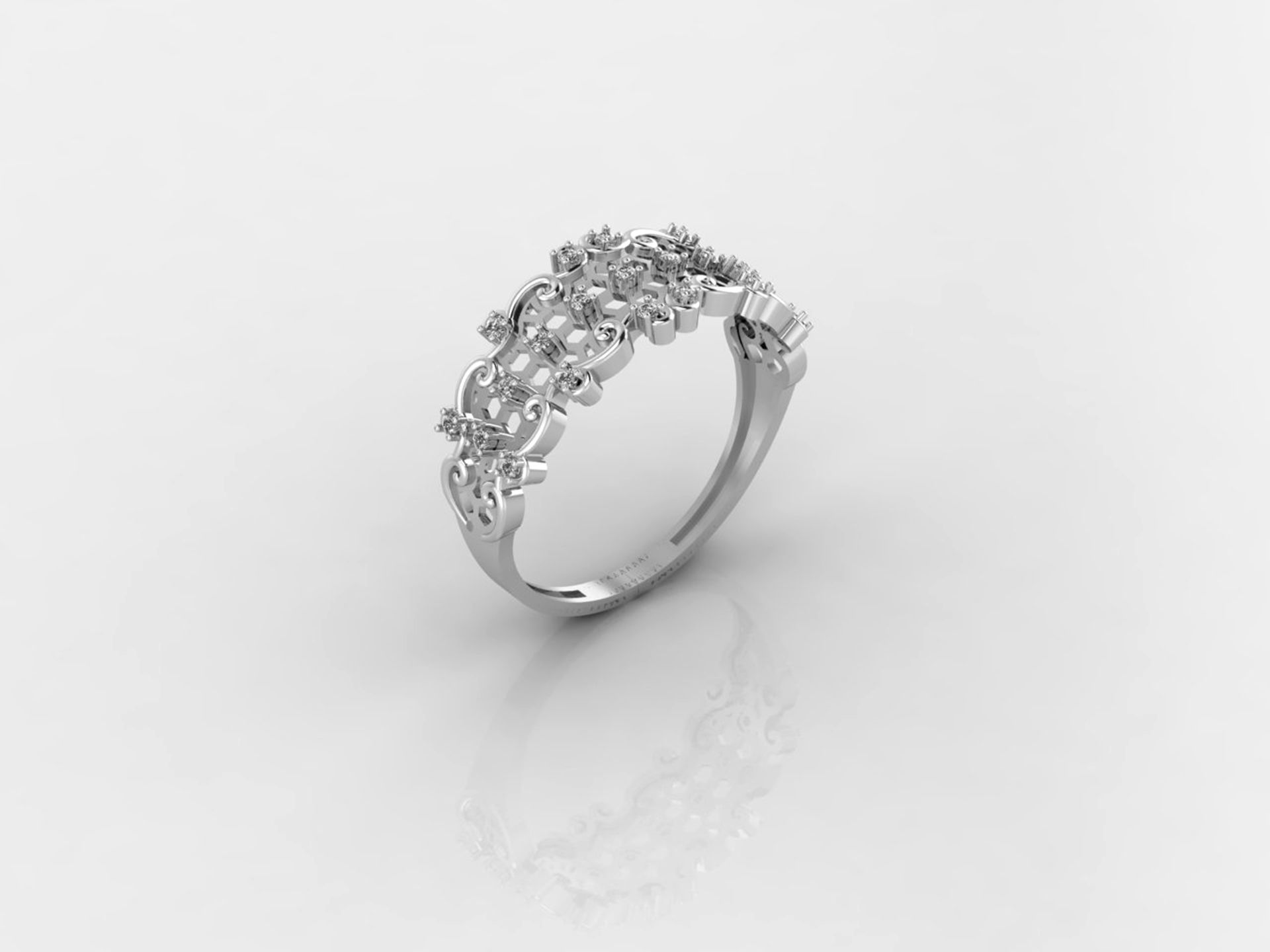 Women Ring Fancy Rings With Stone STL 3DM Render Printable 3D print model_4