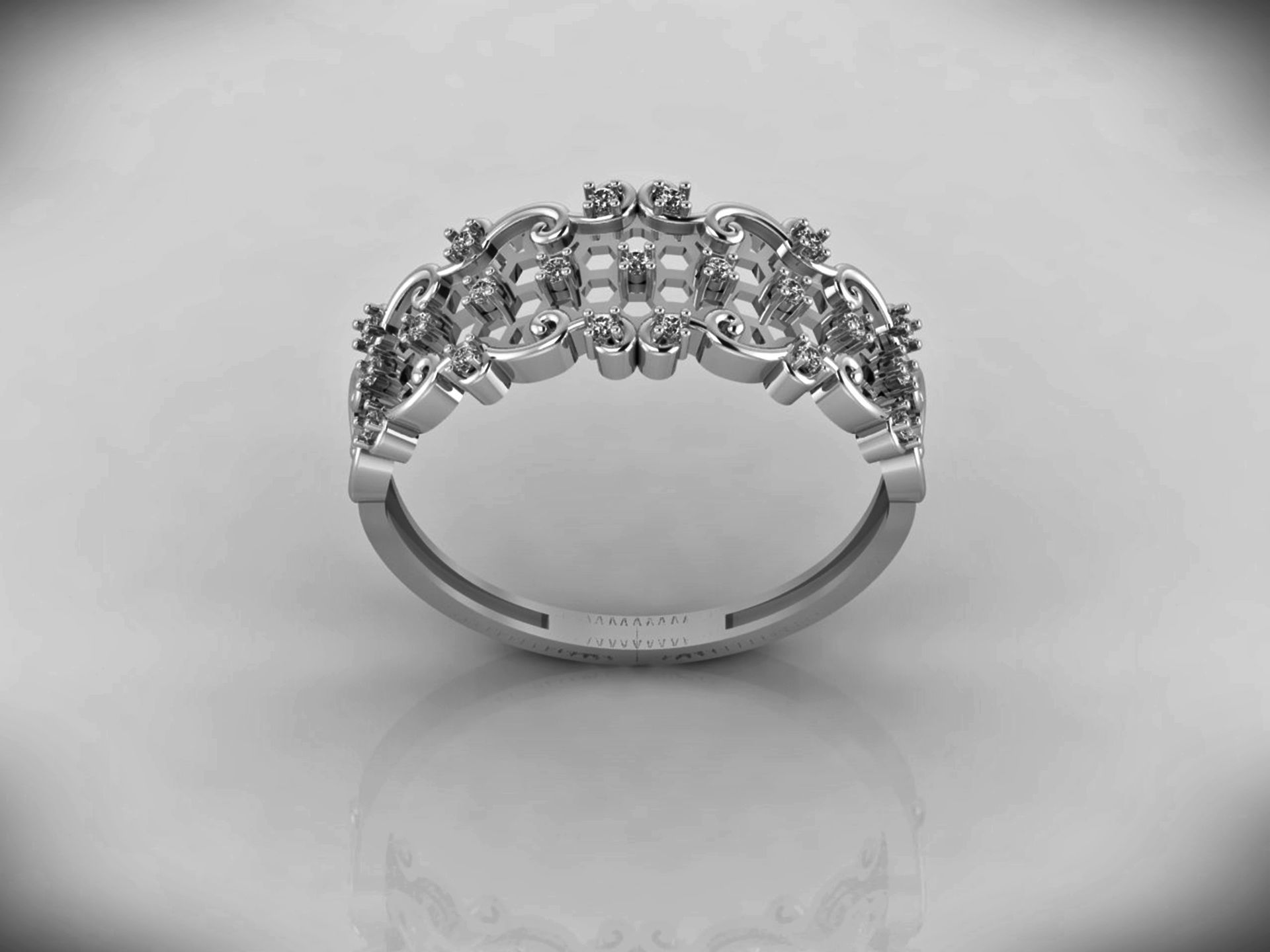 Women Ring Fancy Rings With Stone STL 3DM Render Printable 3D print model_5