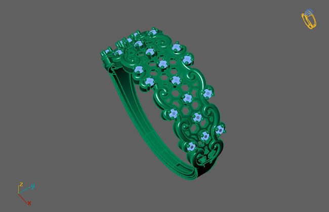 Women Ring Fancy Rings With Stone STL 3DM Render Printable 3D print model_3