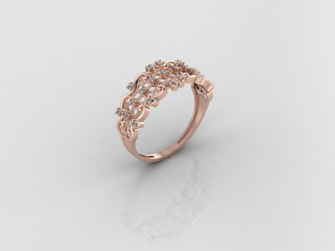 Women Ring Fancy Rings With Stone STL 3DM Render Printable 3D print model_1