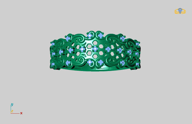 Women Ring Fancy Rings With Stone STL 3DM Render Printable 3D print model_2