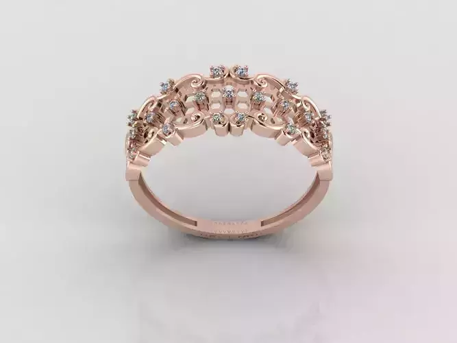 Women Ring Fancy Rings With Stone STL 3DM Render Printable