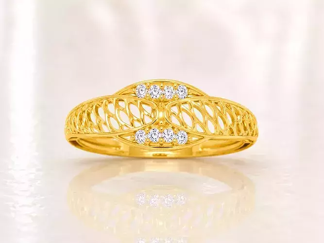 Women Ring Fancy Rings With Stone STL 3DM Render Printable