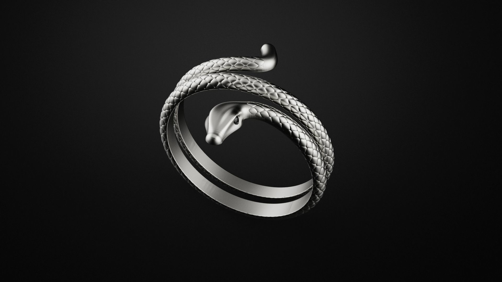Ring snake 3D print model_3