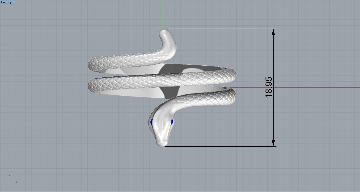 Ring snake 3D print model_7