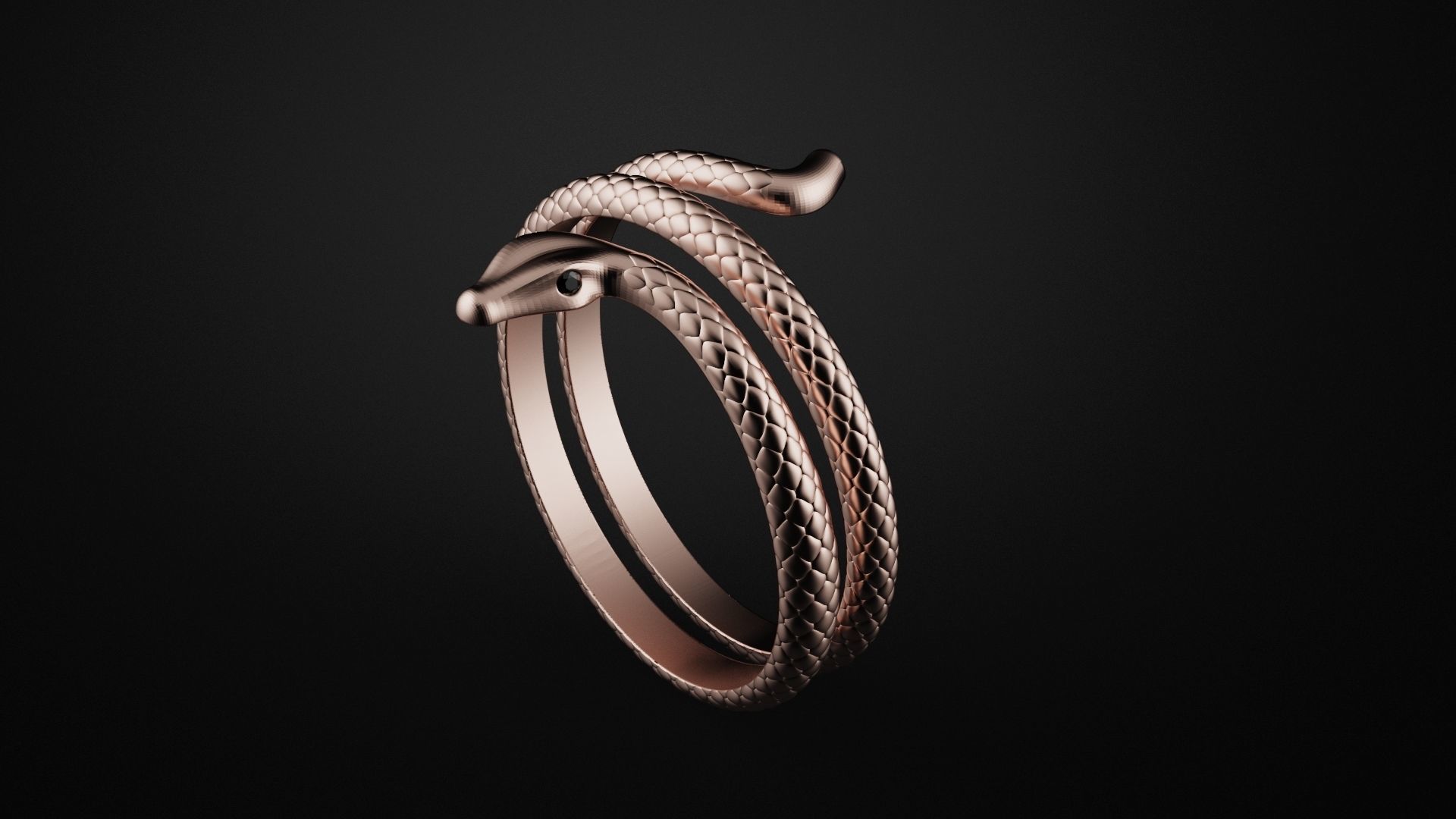 Ring snake 3D print model_4
