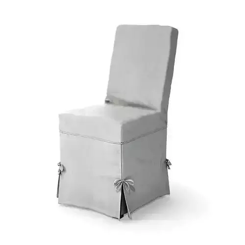 Grey Cloth Covered Chair 3D model