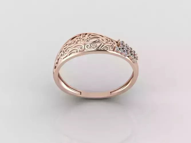 Women Ring Fancy Rings With Stone STL 3DM Render Printable