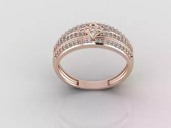 Women Ring Fancy Rings With Stone STL 3DM Render Printable