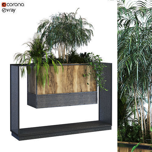 plant in box set 071 Low-poly 3D model
