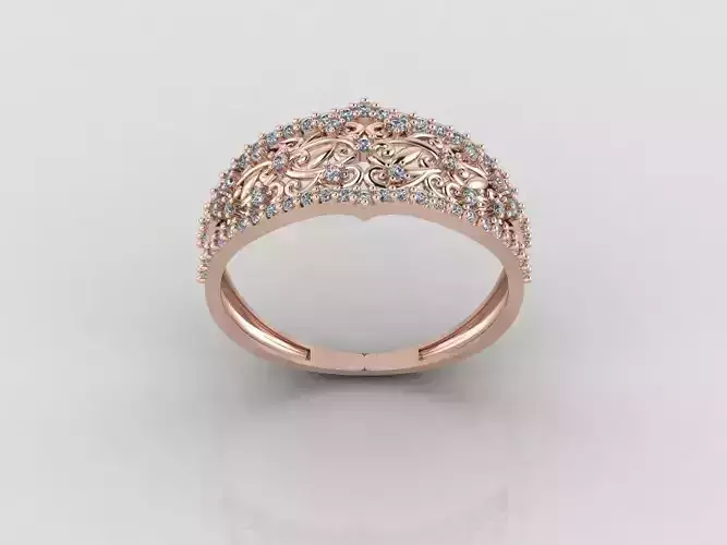 Women Ring Fancy Rings With Stone STL 3DM Render Printable