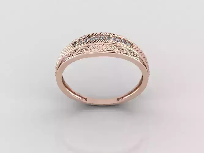 Women Ring Fancy Rings With Stone STL 3DM Render Printable