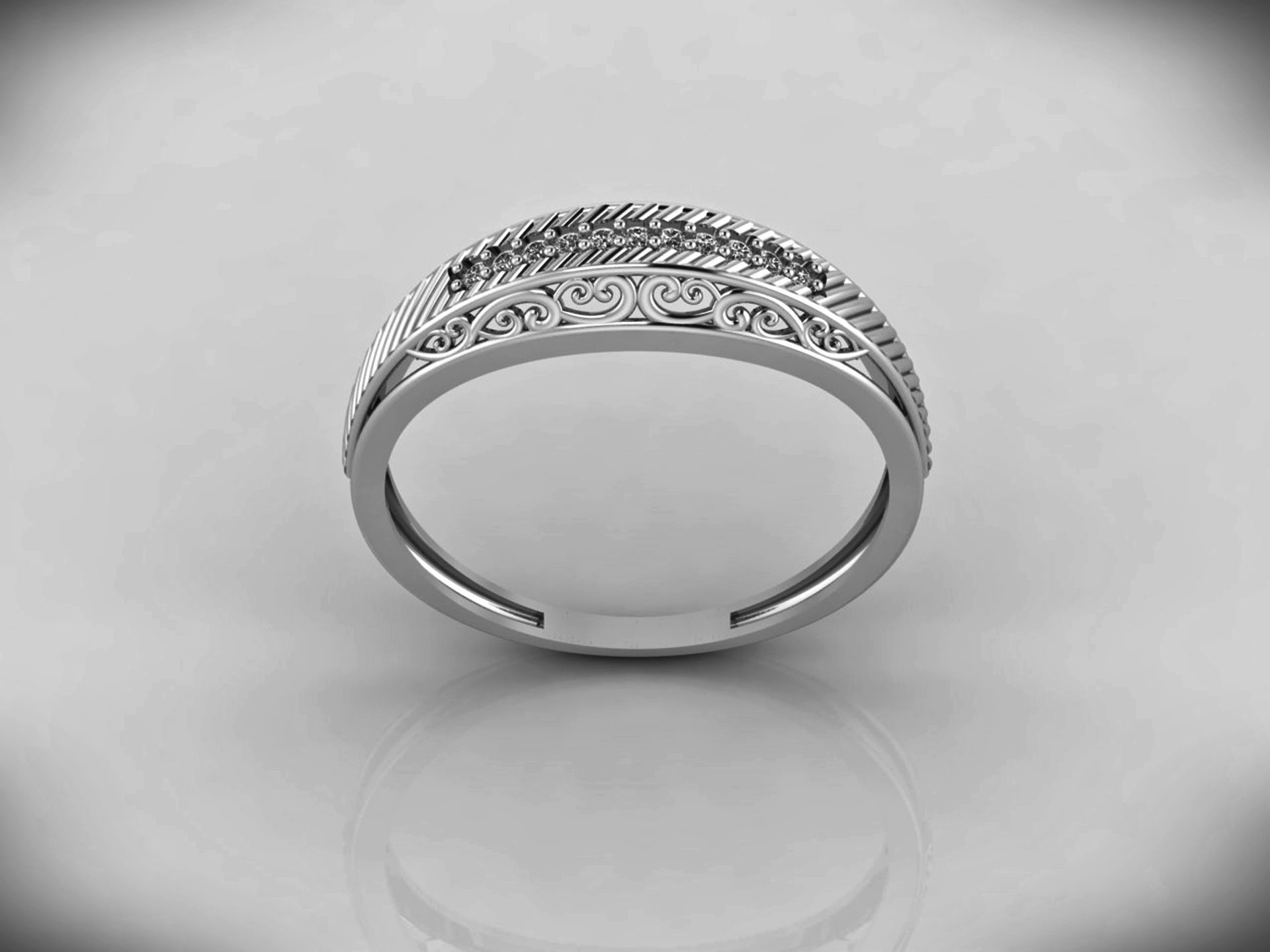 Women Ring Fancy Rings With Stone STL 3DM Render Printable 3D print model_5