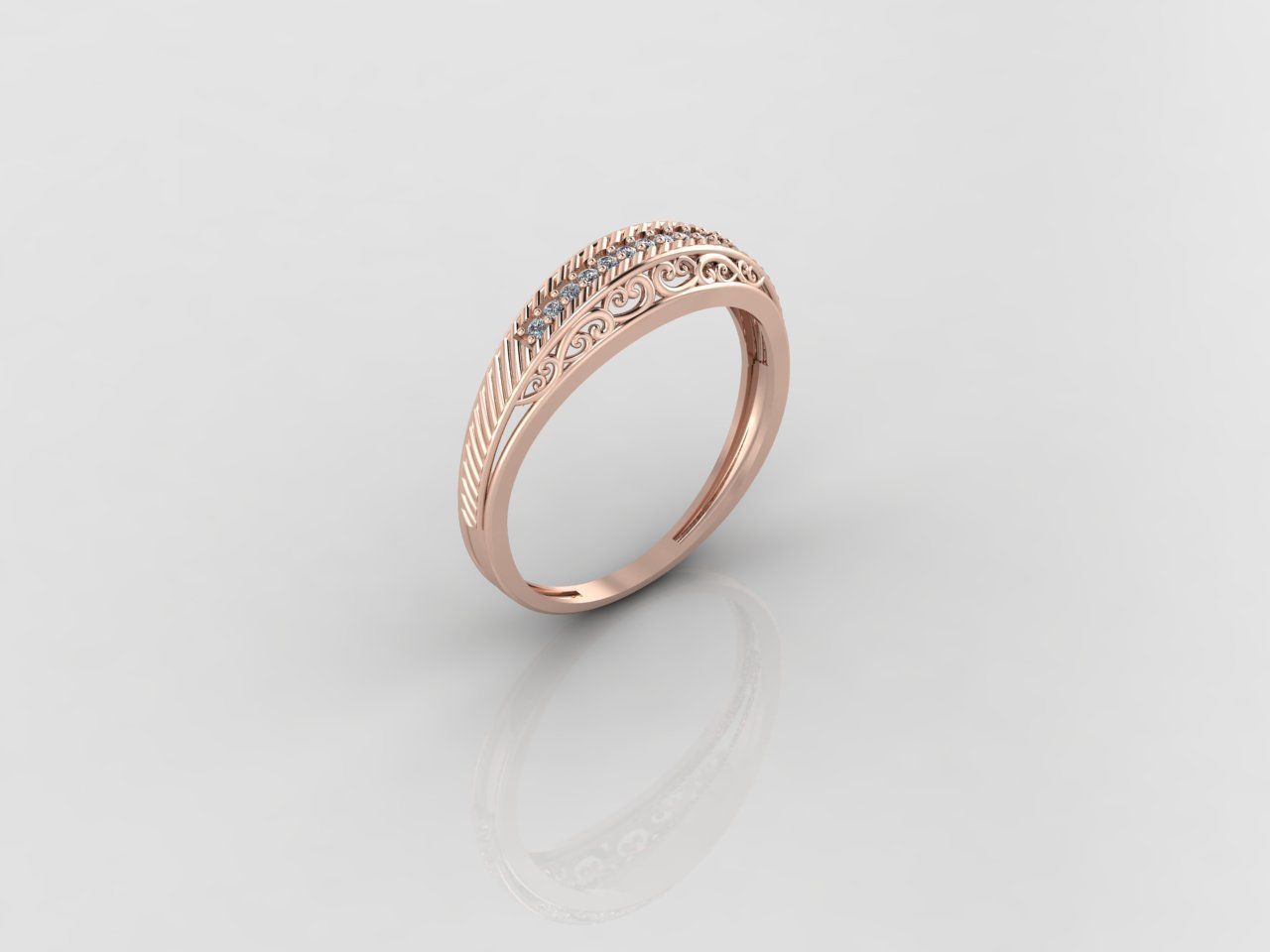 Women Ring Fancy Rings With Stone STL 3DM Render Printable 3D print model_1
