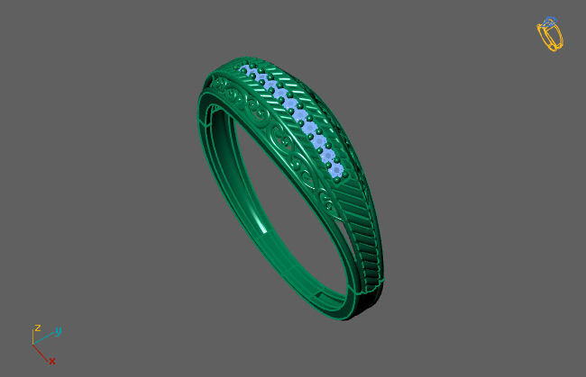 Women Ring Fancy Rings With Stone STL 3DM Render Printable 3D print model_3