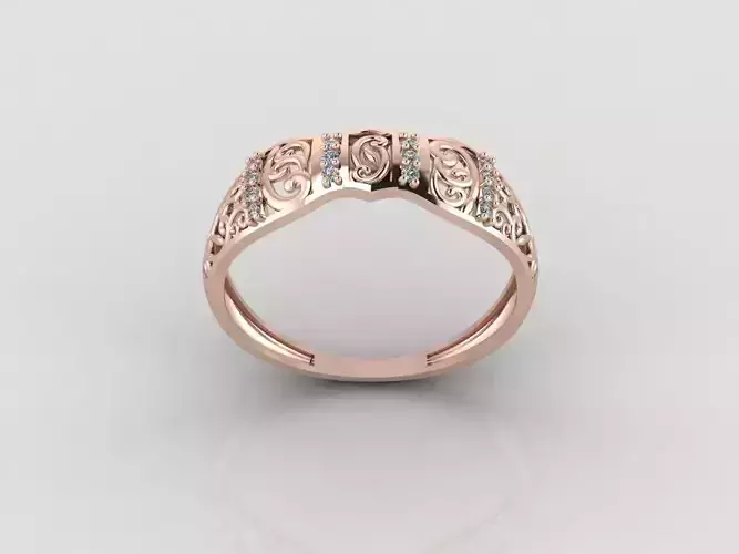 Women Ring Fancy Rings With Stone STL 3DM Render Printable