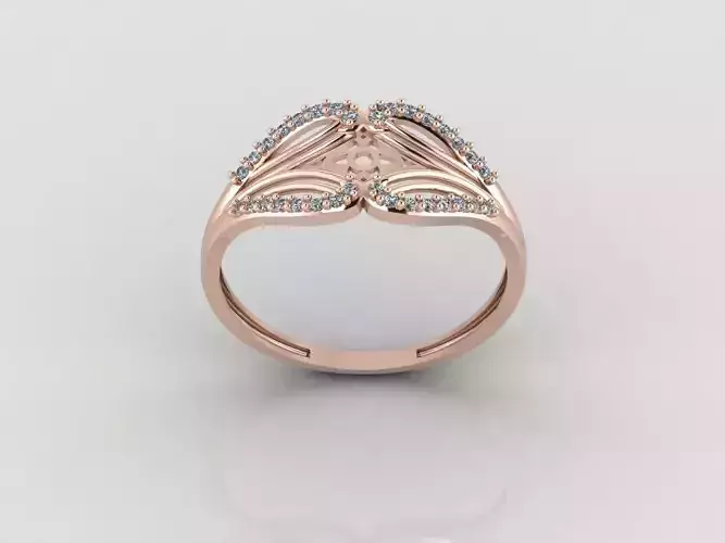 Women Ring Fancy Rings With Stone STL 3DM Render Printable