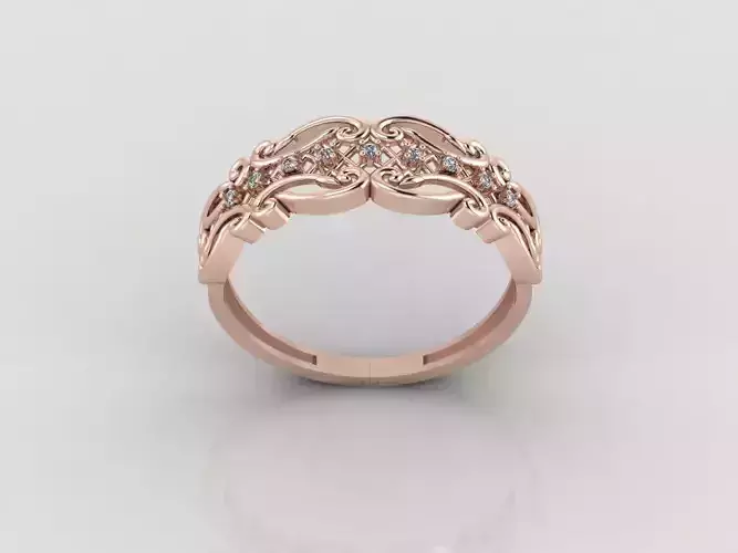 Women Ring Fancy Rings With Stone STL 3DM Render Printable