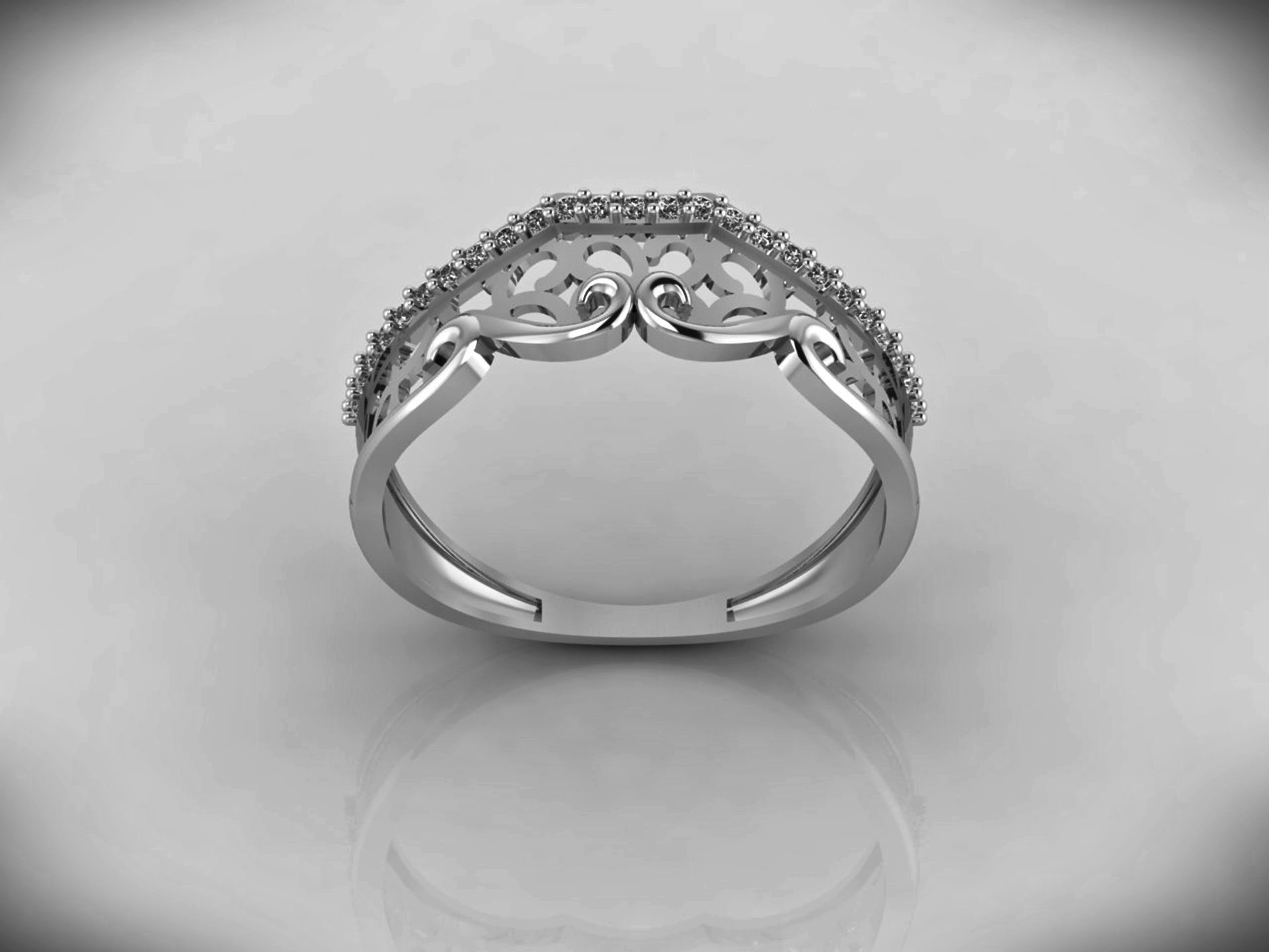 Women Ring Fancy Rings With Stone STL 3DM Render Printable 3D print model_5