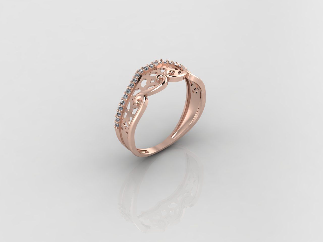 Women Ring Fancy Rings With Stone STL 3DM Render Printable 3D print model_1