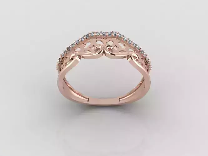 Women Ring Fancy Rings With Stone STL 3DM Render Printable