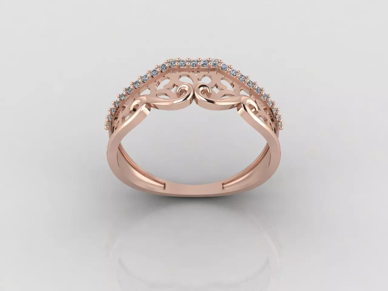 Women Ring Fancy Rings With Stone STL 3DM Render Printable 3D print model_0