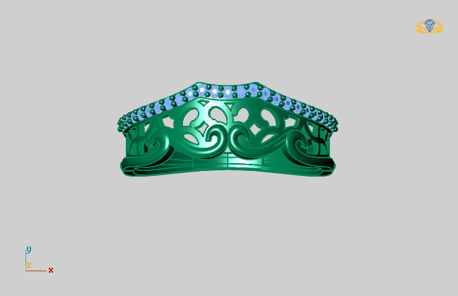 Women Ring Fancy Rings With Stone STL 3DM Render Printable 3D print model_2