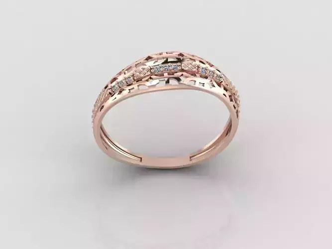 Women Ring Fancy Rings With Stone STL 3DM Render Printable