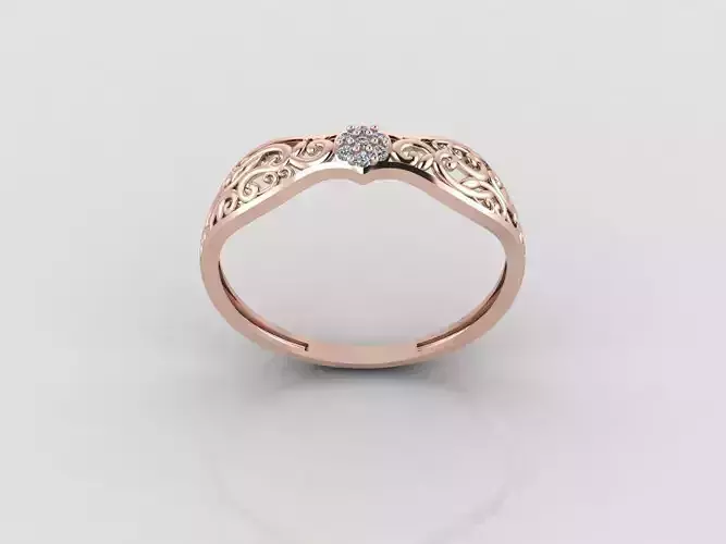 Women Ring Fancy Rings With Stone STL 3DM Render Printable