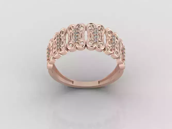 Women Ring Fancy Rings With Stone STL 3DM Render Printable