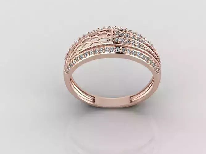 Women Ring Fancy Rings With Stone STL 3DM Render Printable